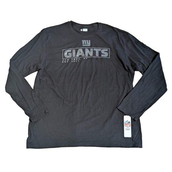 NFL Team Apparel Other - NY Giants Black Long Sleeve T-shirt Men's 2XL, NFL Team Apparel w/ Gray Logo NWT